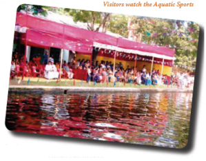 Visitors watch the Aquatic Sports