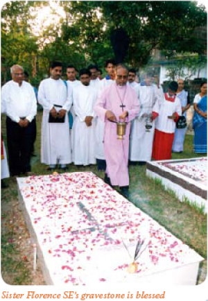 Sister Florence SE's gravestone is blessed