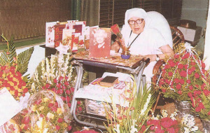 Sister Florence, amazed by all the flowers