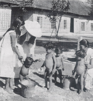 Mother Gwendolen (1924: Superior 1948-56) tends the little boys
