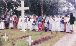 At the graveyard for the Epiphany Day service