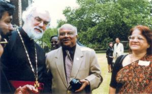 Arijeet and Kanchan Roy with the Archbishop of Canterbury 7 July, 2004