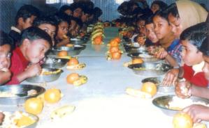 Supper in the Junios Boy's Hostel